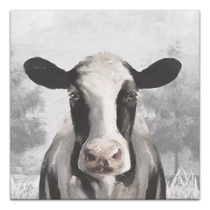 Sophisticated Cow 36 x 36 Canvas Wall Art
