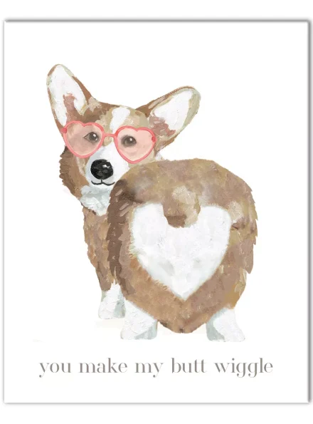 Corgi Wiggle Butt 16 x 20 Canvas Wall Art
