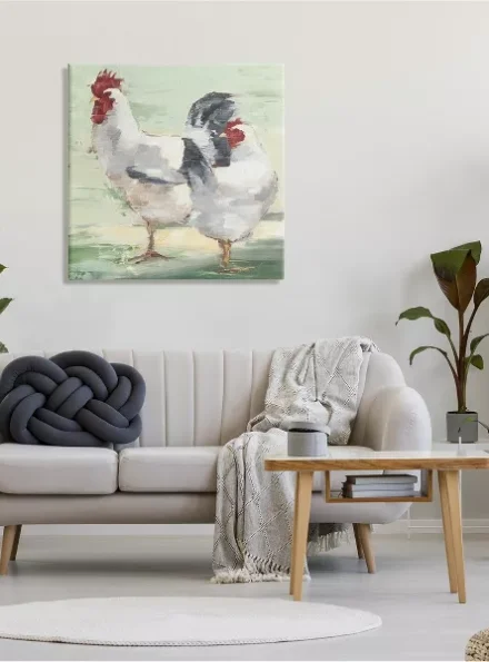 Farmhouse Chickens Hens Painting Canvas Wall Art - Image 2