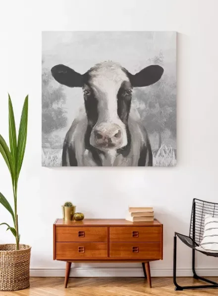 Sophisticated Cow 36 x 36 Canvas Wall Art - Image 3